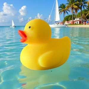 Bright Yellow Rubber Ducky Duck Decompression Stress Relief 2.5" Squeeze Toy